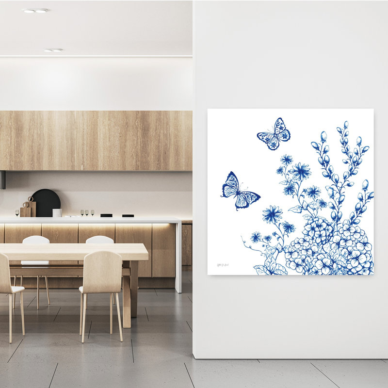 Contemporary Art Contemporary Butterfly Flower Art by Yvette St. Amant - Wrapped Canvas Print, 121.92 cm H x 121.92 cm W