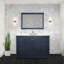 Meuble-lavabo simple avec comptoir en quartz blanc-1054742920