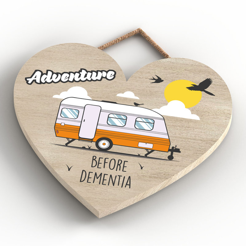 Caravan Dementia Orange - Print on MDF, 16cm H x 17cm W x 0.9cm D