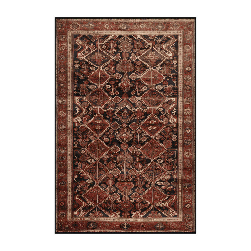 Tapis brun lavable à la machine, Rectangle 7 pi x 10 pi