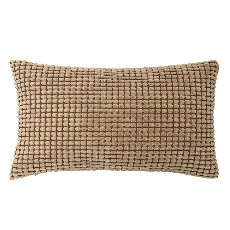 Coussin en velours côtelé doux, Brun