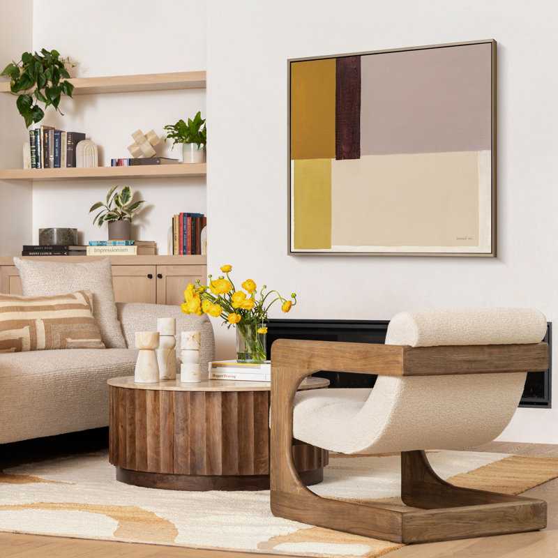 Bridges Polyester and Ash Wood Occasional Chair, Cream, Sierra Sage