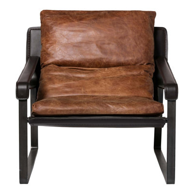Fauteuil club en cuir Patina