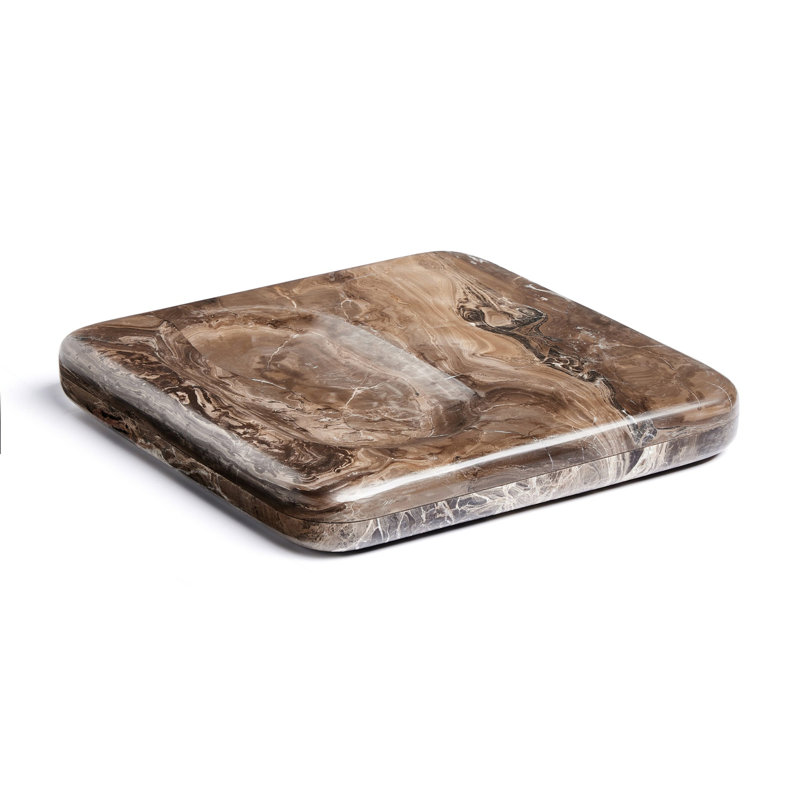 Rossi Marble Decorative Plate, Rocky Brown Marble
