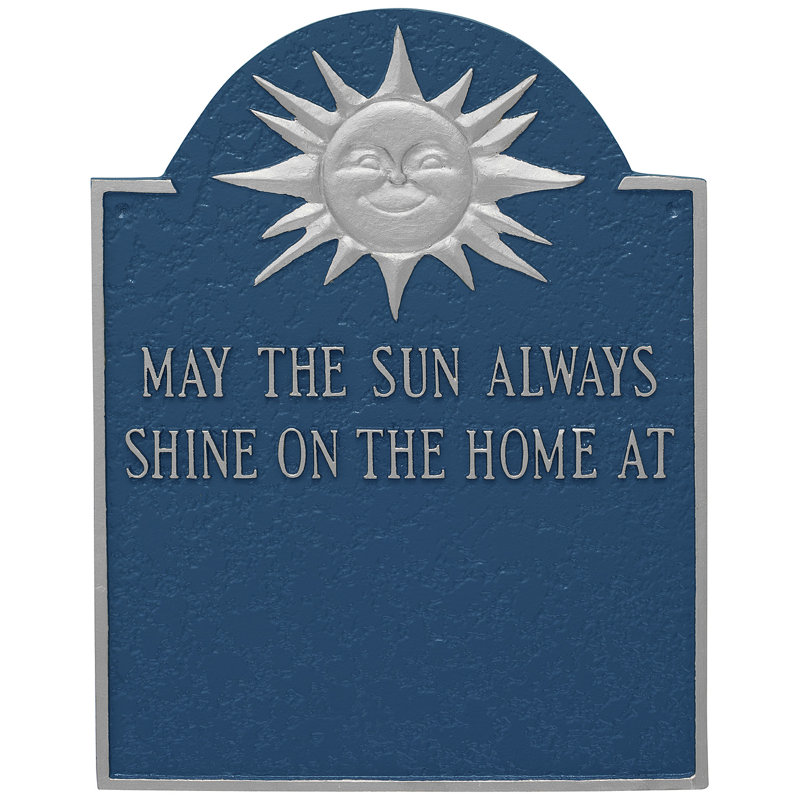 4-Line Wall Address Plaque, Sea Blue/Silver, Yes