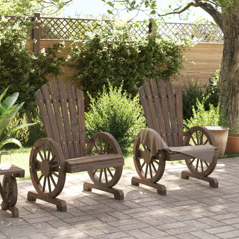 Chaise Adirondack en bois massif, Brun