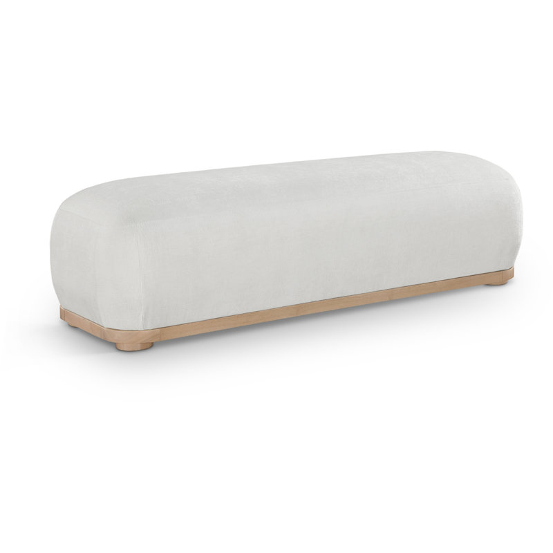 Banc en tissu Calum Chenille, Tissu chenille crème, Natural