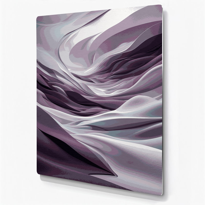 Abstrait paysage 63, art mural en métal rose, H 16 po x l 20 po