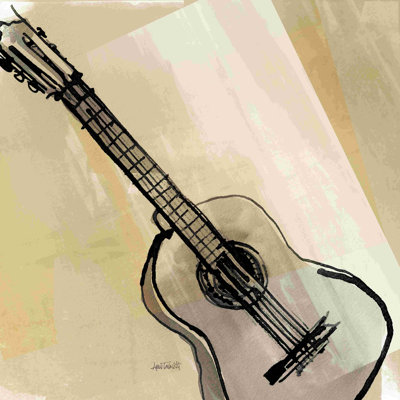 Guitare neutre - reproduction sur toile tendue