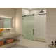Galaxy 56 - 60 in. x 60 in. Fully Frameless Fluted Sliding Bathtub Door