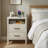 Verna Set Of 2 Nightstand With Charging Station, Bedside Table With Storage Drawers, Night Stand For Bedroom, End Table Or Side Table For Living Room, 15.5" D X 18.9" W X 24" H, Line White Oak