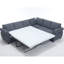 Canapé-lit modulaire à 6 places, canapé-lit en forme de L, gris, avec coussins de dossier confortables et construction pour le bureau