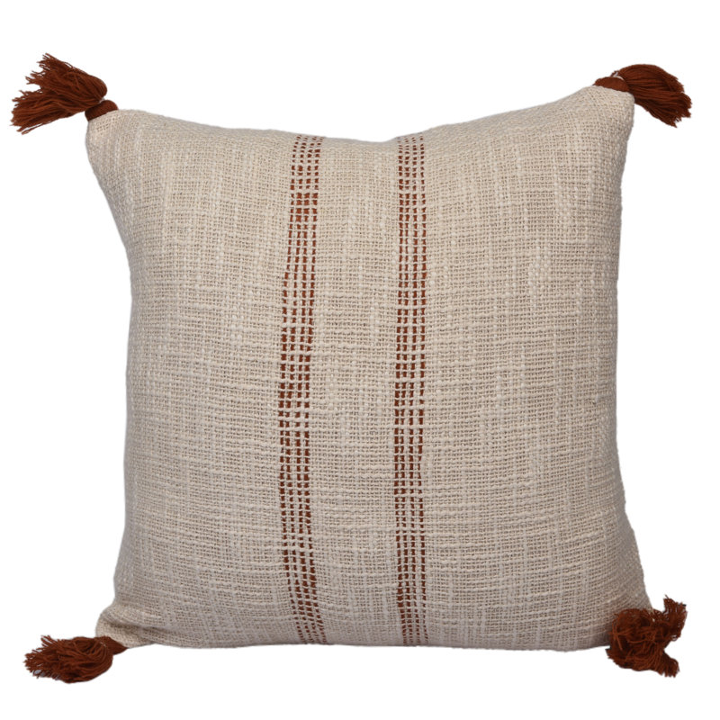 Ardenmead Hand Made Embroidered Throw Pillow, Rust
