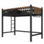 Lit mezzanine simple en métal de taille XL avec échelles, tablettes de rangement et bibliothèque, modèle peu encombrant, noir-1838813891