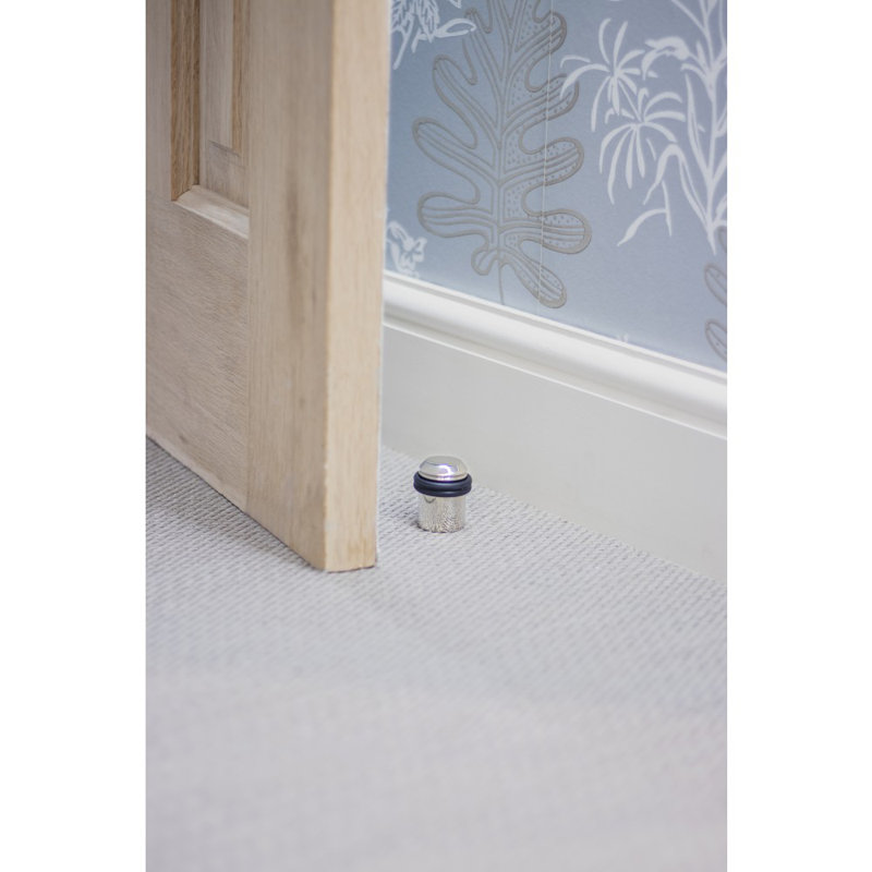 Floor Mounted Brass Door Stop, Polished Nickel