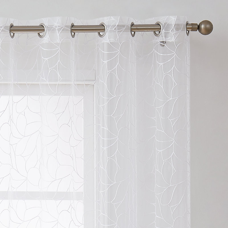 Sheer Curtain Pair, 54" W x 63" L, White