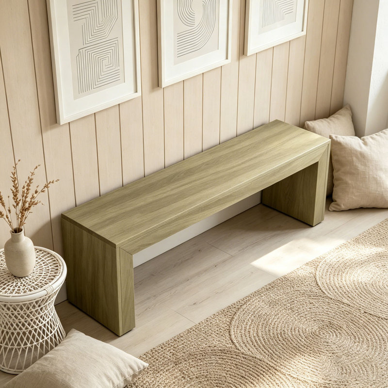 Banc de salle à manger en bois, Gris + taupe
