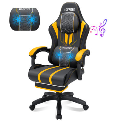 Fauteuil de jeu ergonomique inclinable avec massage et haut-parleurs Bluetooth Inbox