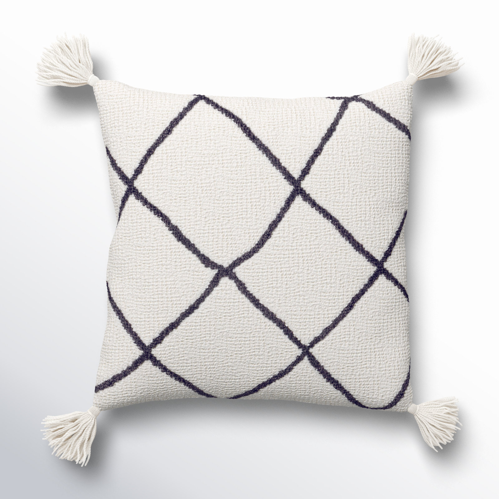 Saveria Tassels Throw Pillow, Poly Fill, 20" x 20"