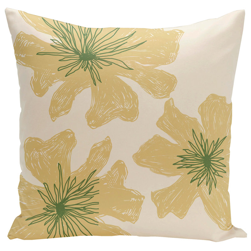 Reversible Thow Pillow, 16" H x 16" W, Bisque / Emperor, Square