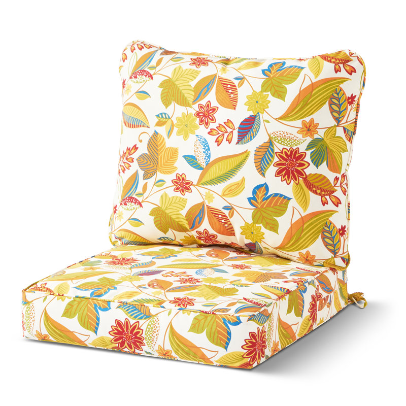 Coussin de siège pour chaise d'extérieur Lester, Esprit floral