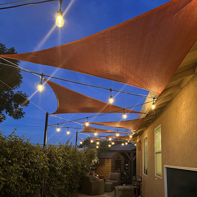 Triangle Shade Sail, High-Density Polyethylene Material, Rust-Red