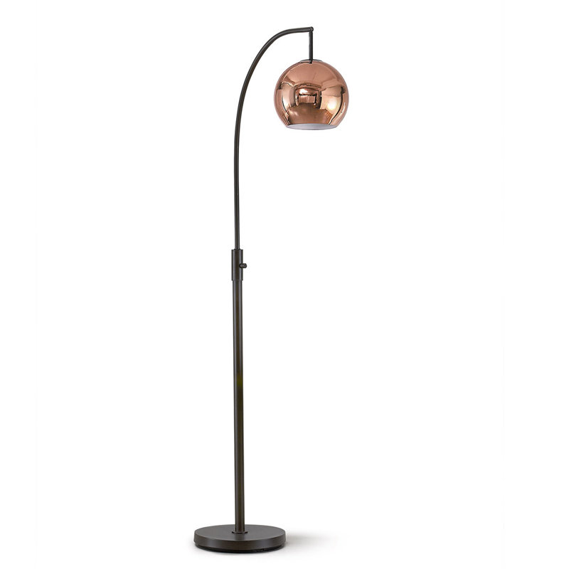 Eddo 68'' Arched Floor Lamp, Dark Bronze, Copper