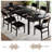 63" Extendable Kitchen Table Set for 4-6 People, 7-Piece Large Dining Table Set with 6 Chairs,Mid-Century Dining Room Table-813791624