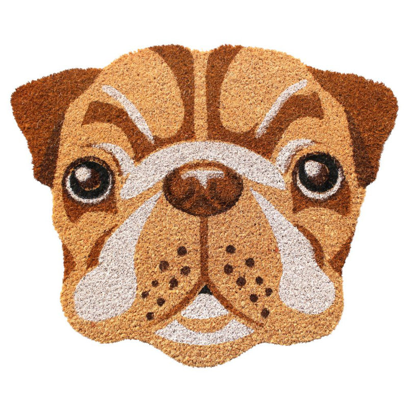 Tapis d'entrée antidérapant Pug Face 22 po x 18 po