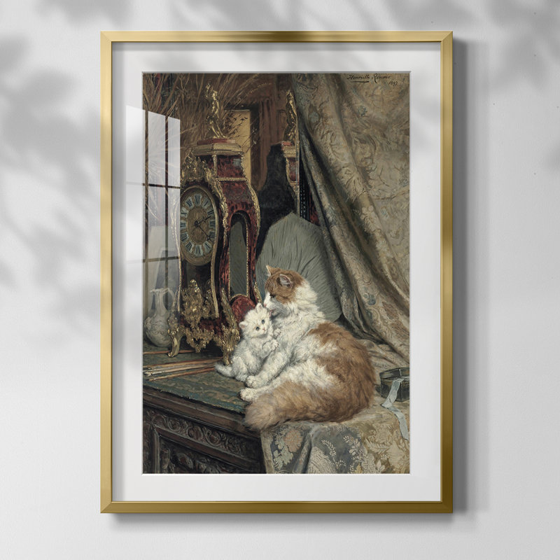 «Vintage Portrait Print», impression encadrée, Or