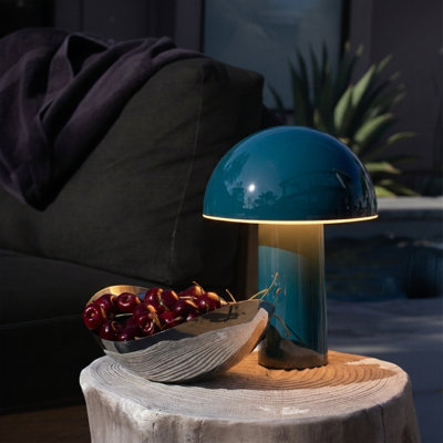 Lampe de table DEL sarcelle portative 10 po Celia