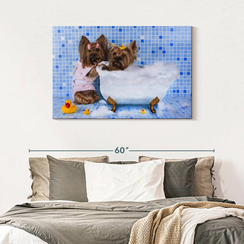 Bubble Bath Dogs, 30" H x 45" W