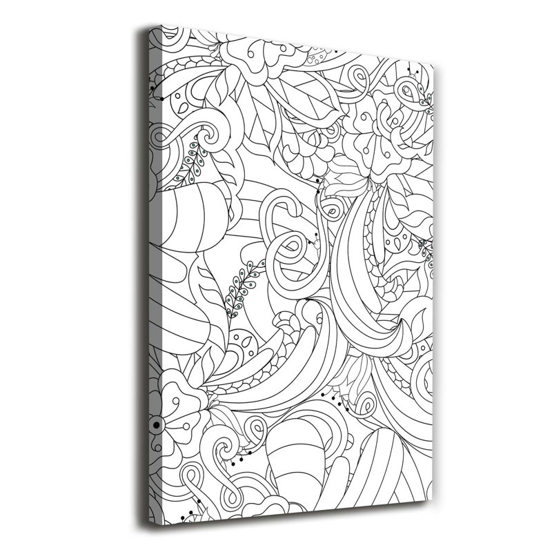 Zentangle Background - Wrapped Canvas Print