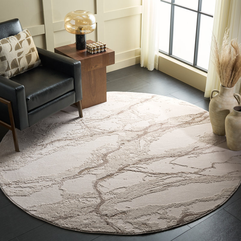 Sable 106 Performance Abstract Rug, Round 6'7"