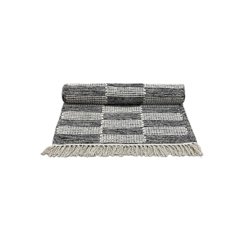Tapis à motif rectangulaire avec franges, Rectangle 8 pi x 2 pi 4 po