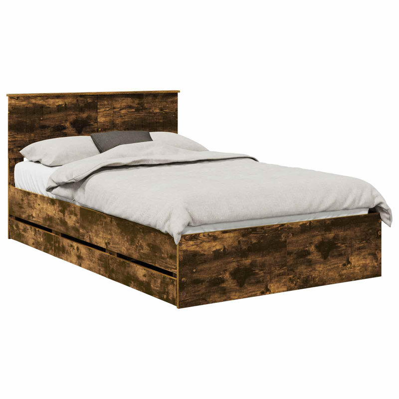 Bed, Smoked Oak, Small Double (4')