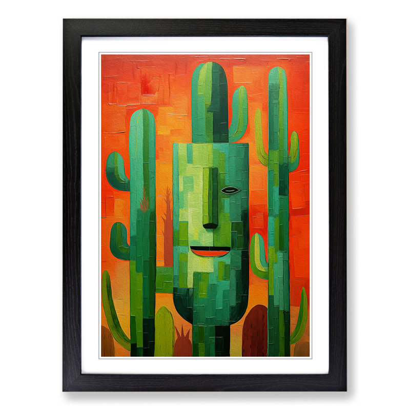 Cactus Cubism - Framed Print, Black Framed, 34cm H x 25cm W x 2cm D