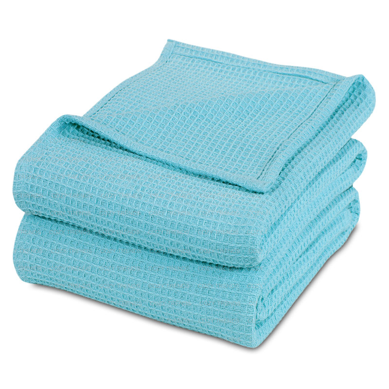 Couverture en coton, Simple, 3, Bleu