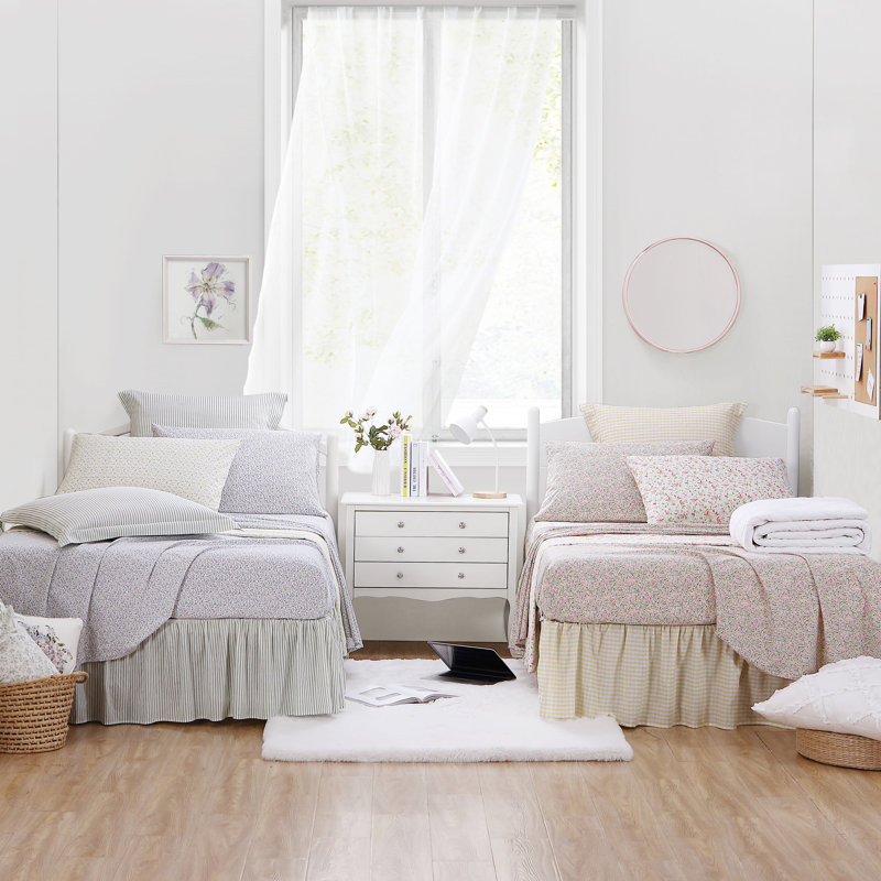 Norella Pink Floral Cotton Percale Full Sheet Set