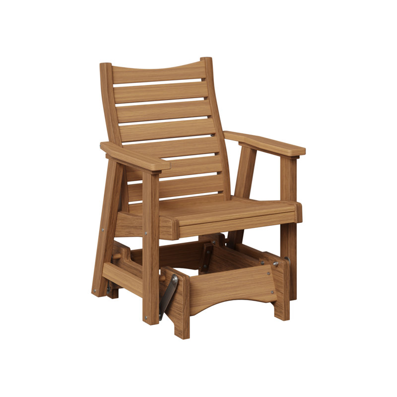 Bristol Outdoor Glider, Natural Teak Top/Antique Mahogany Base