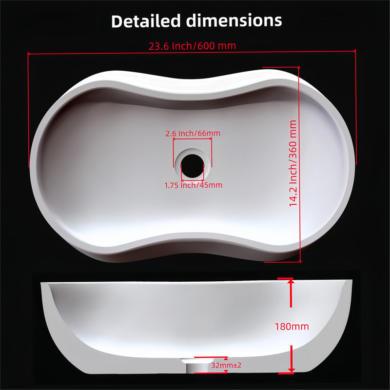 Bathroom Vessel Sink With Pre-Drilled Drain Hole, Gold