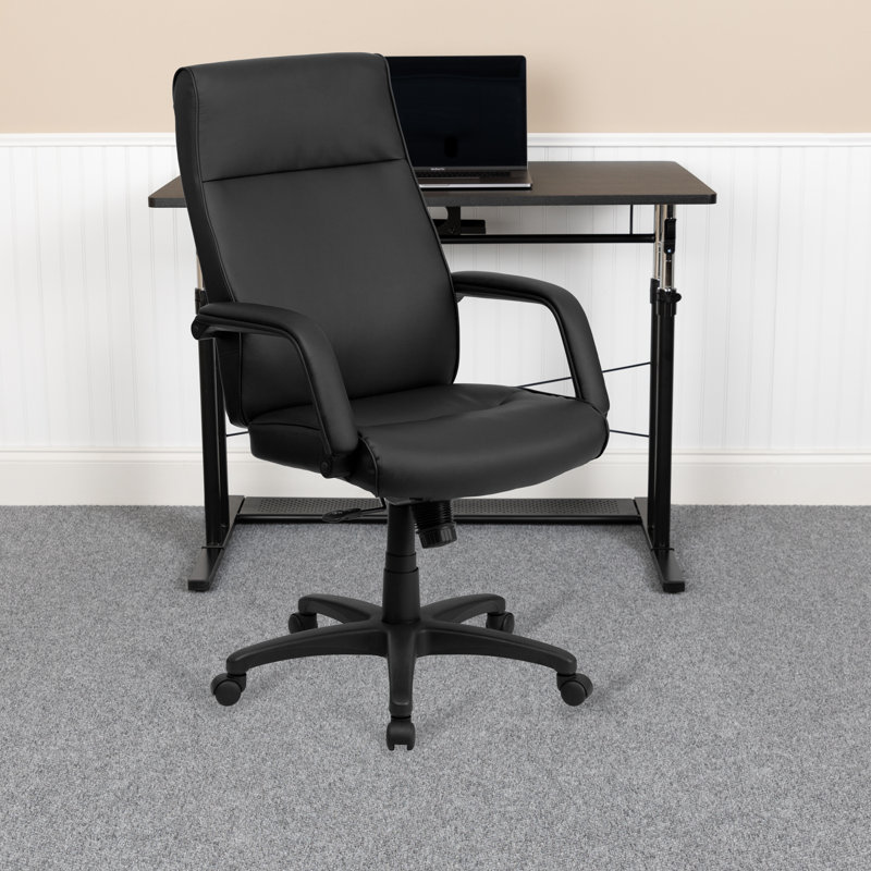 Fauteuil président en cuir, Noir
