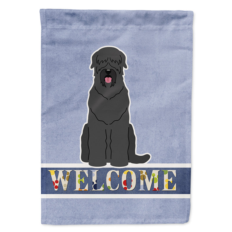 Polyester 2 côtés 40 x 28 po welcome drapeau maison, Terrier russe assis