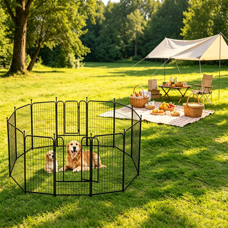 Parc pour chien, enclos extérieur pour animal 12 panneaux, enclos pour chien