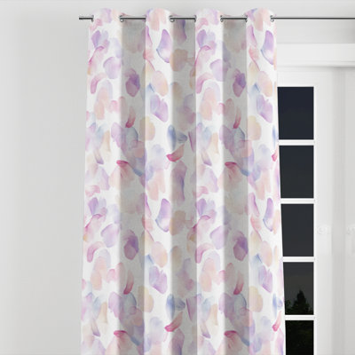 Rideaux occultants à motif floral - Rideau à œillets pétales mauves - 1 panneau