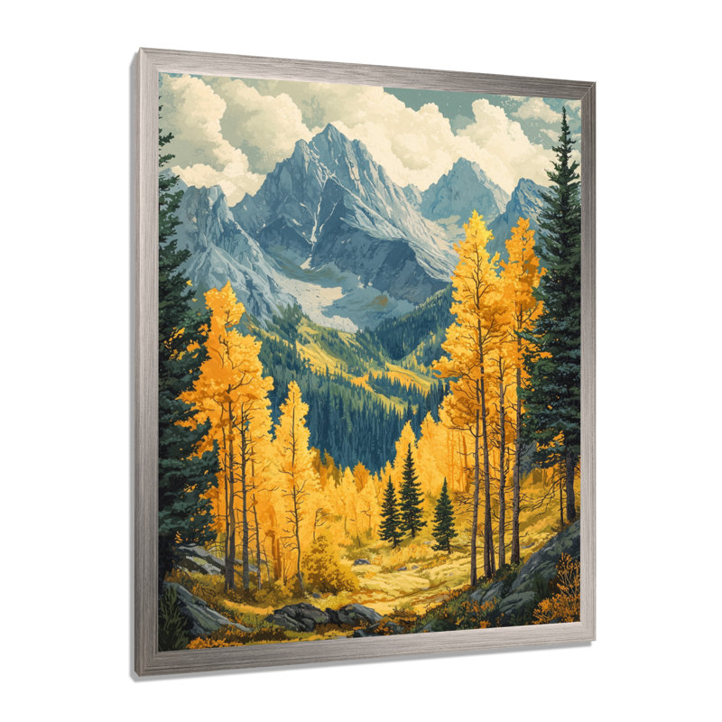 Art mural sur toile Geneveve - Paysages, H 44 po x l 34 po, Impression de cadre photo, Argent argent
