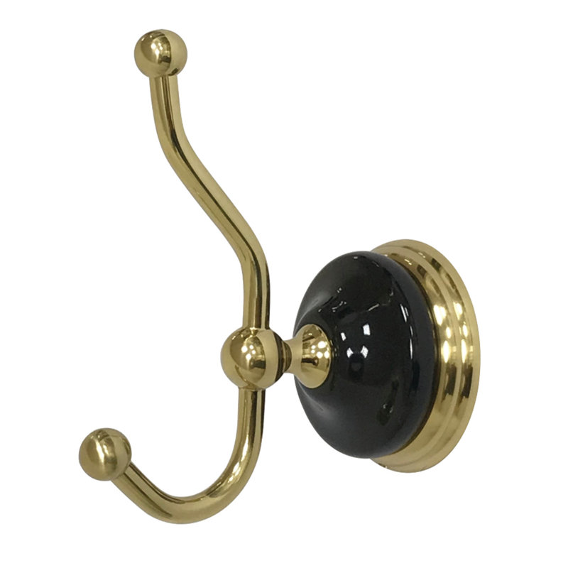 Kingston Brass Water Onyx Robe Hook, Polished Brass