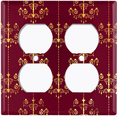 Patterned 2 - Gang Toggle Light Switch Standard Wall Plate
