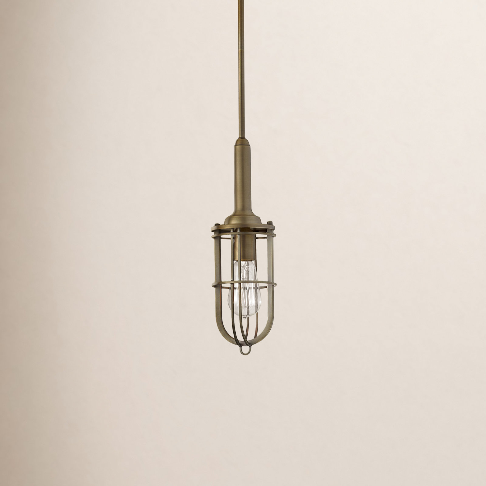 Single Light Dimmable Pendant, Brass