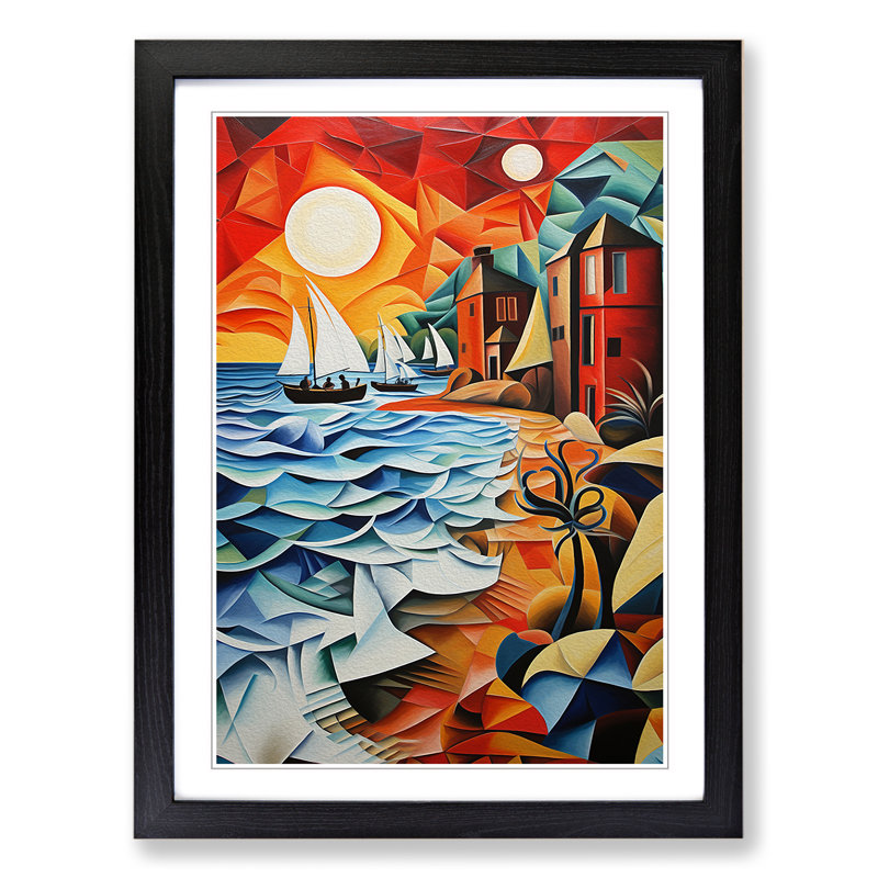 Single Picture Frame Print on Wood, Black Framed, 64cm H x 46cm W